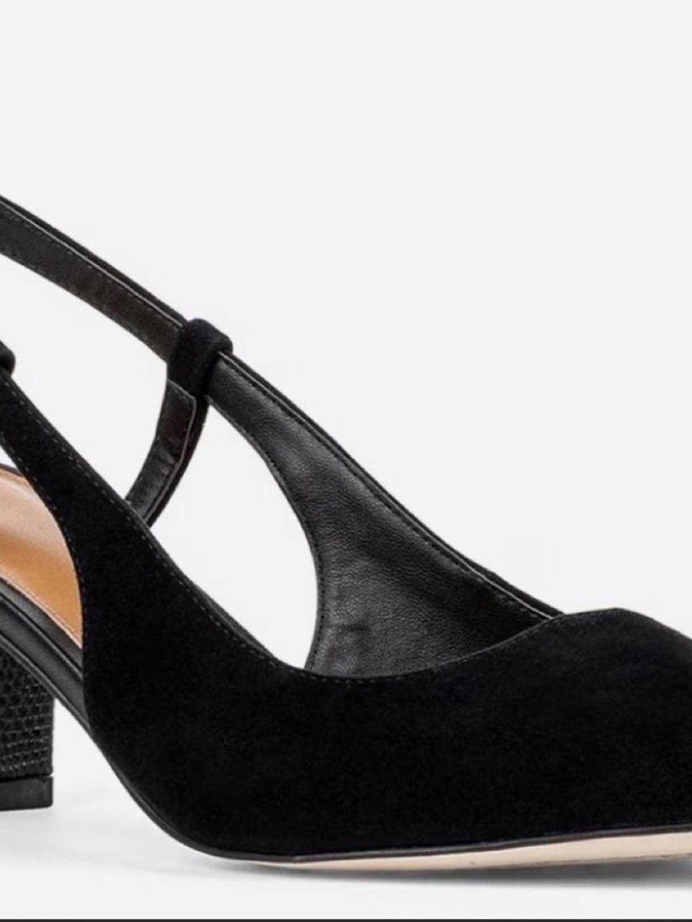 Donald J. Pliner Black Suede Slingback Block Heel Pumps Women’s 8.5 M